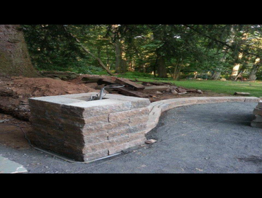 Outside work pavers, addition and siding. Photos of outside work. Back yard pavers