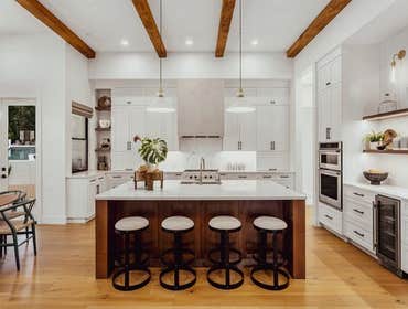 The Lakemont Kitchen Full Kitchen Remodel
Time Frame: 3 Months
470 SQFT
Custom Cedar Beams
Shaker Cabinets
Engineered Wood Flooring
Cedar Wood on end o