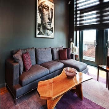 Washington Square Penthouse A white four bedroom residence was transformed with Tori Gates red and neutral browns from nature. A Japanese aesthetic enh