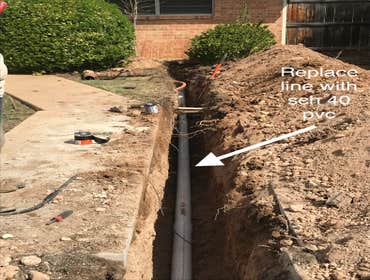 Replace sewer line