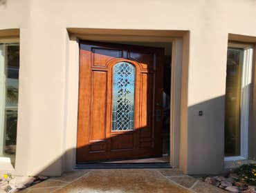 Refinish exterior stain door same color