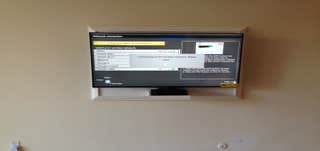 Photo(s) from Gladiator Electric Llc : wall mounted entertainment center Recent job in Montclair , NJ. In this case this condo is in an old building ,