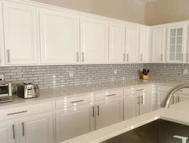 Completed kitchen backsplash - 1