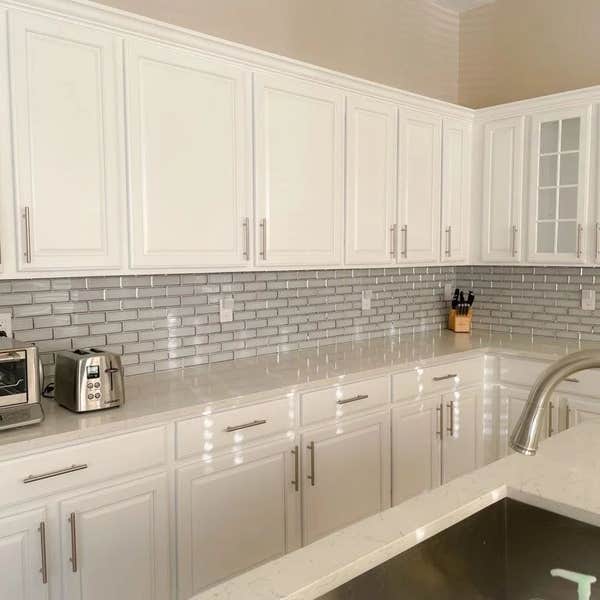 Completed kitchen backsplash - 1