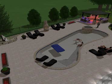 3D Design & Build Back Yard Pool & Living Space Design