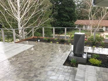 Photos by D C S Interlocking Pavers #1 Pavers, deck, water fountain
