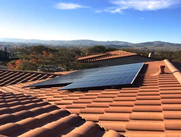 Installations Green Stock Solar ground-mounts and installations on comp, tile, and metal roofs!