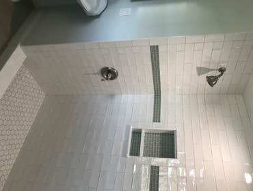 New master shower with oversized water piping for more pressure