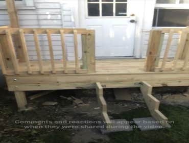 Photos by Crosscut Construction LLC #2 Small simple platform/deck build with stairs on back of house.