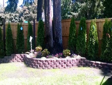 retaining wall flower bed