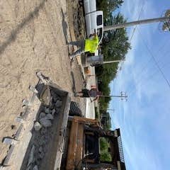 Commercial gas station parking lot