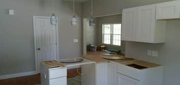 Installing cabinets and lights