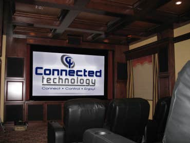 Various photos of a couple of the many professional installations Connected Technology has done. From full-blown home theaters to music, lighting contr