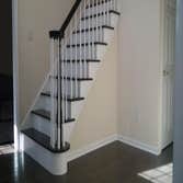 Staircase Armstrong Flooring American Scrape 3/4" X 5" hand scraped Oak "Nantucket".