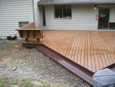 Trex deck with bench