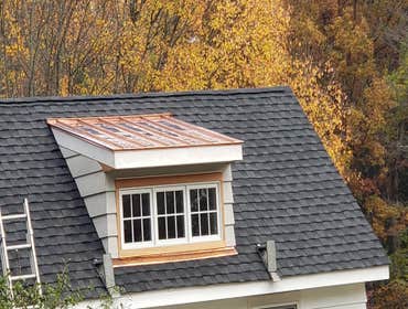 Copper standing seam, GAF roof