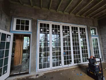 Photos by L.J. Silva Construction, LLC #4 Support Trusses, Demo Load Bearing Walls. Frame new walls, drywall and stucco work. Furnish and install new P