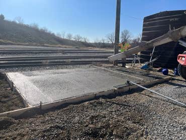 York Railroad Lube Station Pad This project was an 8" reinforced concrete pad for a lube station for the railroad as well as excavation to relocate exi