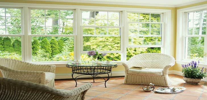 double-hung sunroom windows