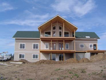 Home West of Spokane, WA This home is about 5000sf on 3 levels. HardiPlank siding, redwood decks and T&G soffits over the 1st and 2nd level decks.