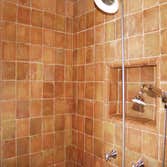 Natural stone restoration 2007 Saltillo tiles shower efflorescence removal and sealing. Natural stone sometimes requires a little more care against it'