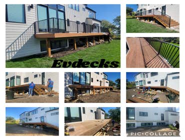 Ipei decking with aluminum railing