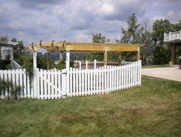 Pergola from front of house