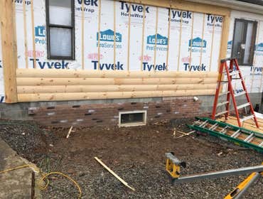 Half Log Siding Installation