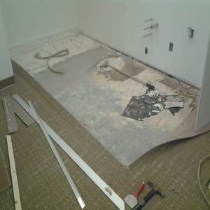 Contreras Floors Covering Project Before and after.Making a breakroom in commercial building