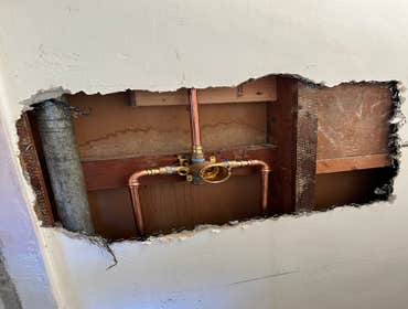 Rough in shower valve installation