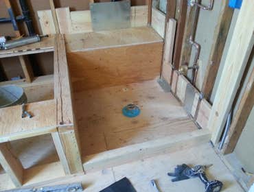 1st stage of shower pan