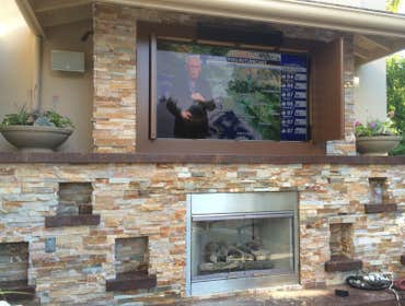 Exterior TV w/ pocket doors