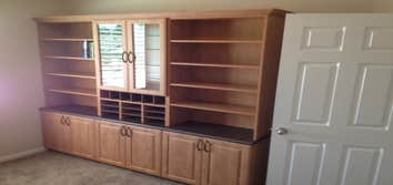 Offices We build custom offices that fit your space, needs, and preferences... Desks, drawers, bookcases, shelves, file cabinets, etc...