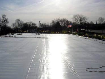 PVC welded-seam flat roof