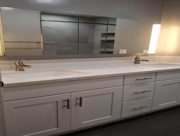 Guest Bathroom - Santa Clara LED vanity and Moen smart shower system