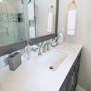 PR Design Build Baths Baths, floor, cabinets, shower, window, bulk heads.