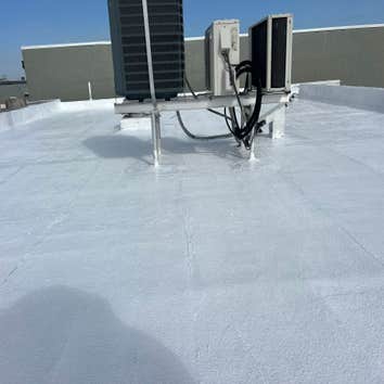 Commercial Roof Maintenance & Repair Silicone coating apply over existing Roof substrate to prevent leaks and elongate Roof life.