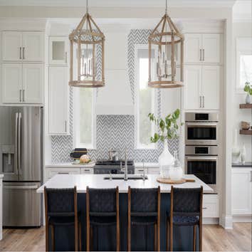Down To Earth We designed this gorgeous home for a family of four from the ground up to create a casual yet comfy retreat with hints of farmhouse-style
