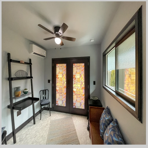 Asheville Tiny Home 320 SF ADU. 1 bedroom, 1 bath, kitchenet, laundry, and a covered poach makes a charming living arrangement in east Asheville.