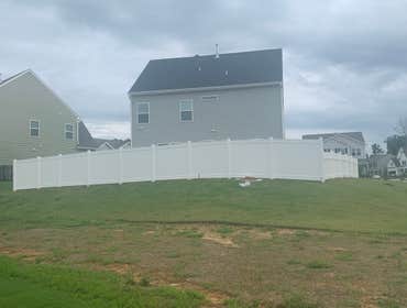 Photos by Lifetime Construction #2 This was a 210ft long custom vinyl fence done in April of 2020
