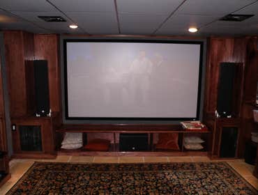 Photos from Vh improvement inc transforms a room in the basement into a media room