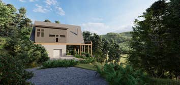 Lindquist Lodge - Jake's Landing in Ellijay, GA A-Frame cabin designed and built by Reynard Custom Homes.