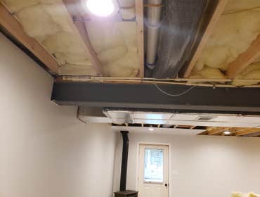 Photos by Sanbury Construction LLC #2 removal of 20 x 22 ceiling 1/2" drywall built soffit 22 x 5. installed new 1/2" drywall 4 x 8 and made paint read