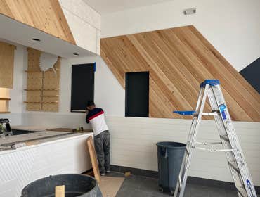 Poke works Richardson Metal frame, Sheetrock, tape, bed, texture, interior painting