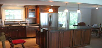 85 Deady Ave Complete remodel and design of the bath, kitchen, living and dining rooms in a 1960's split level ranch design home. The removal of a load