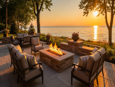 West Michigan Stone Projects Gather the family around your outdoor entertaining areas, firepits, outdoor kitchens, and more.