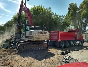 Site Work Demolition at Fig Garden Elementary Linkbelt 300X Loading out Asphalt Parking lot that needed to be removed and replaced for children coming