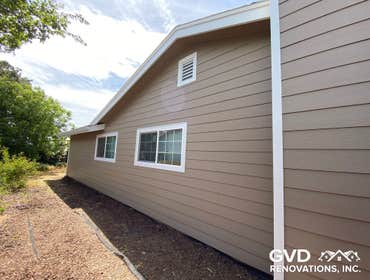 Hardie Siding in Fairfield, CA New James Hardie Lap Siding Installed in Fairfield, CA (Khaki Brown & Arctic White Trim)