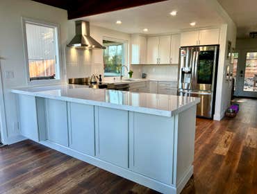 Grass Valley Kitchen Remodel Full kitchen remodel, new cabinets, custom quartz countertops and LVP flooring