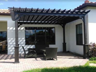Pergola Add a pergola to the back or front of your home. Great place for sitting around a fireplace or enjoying the outdoor weather.